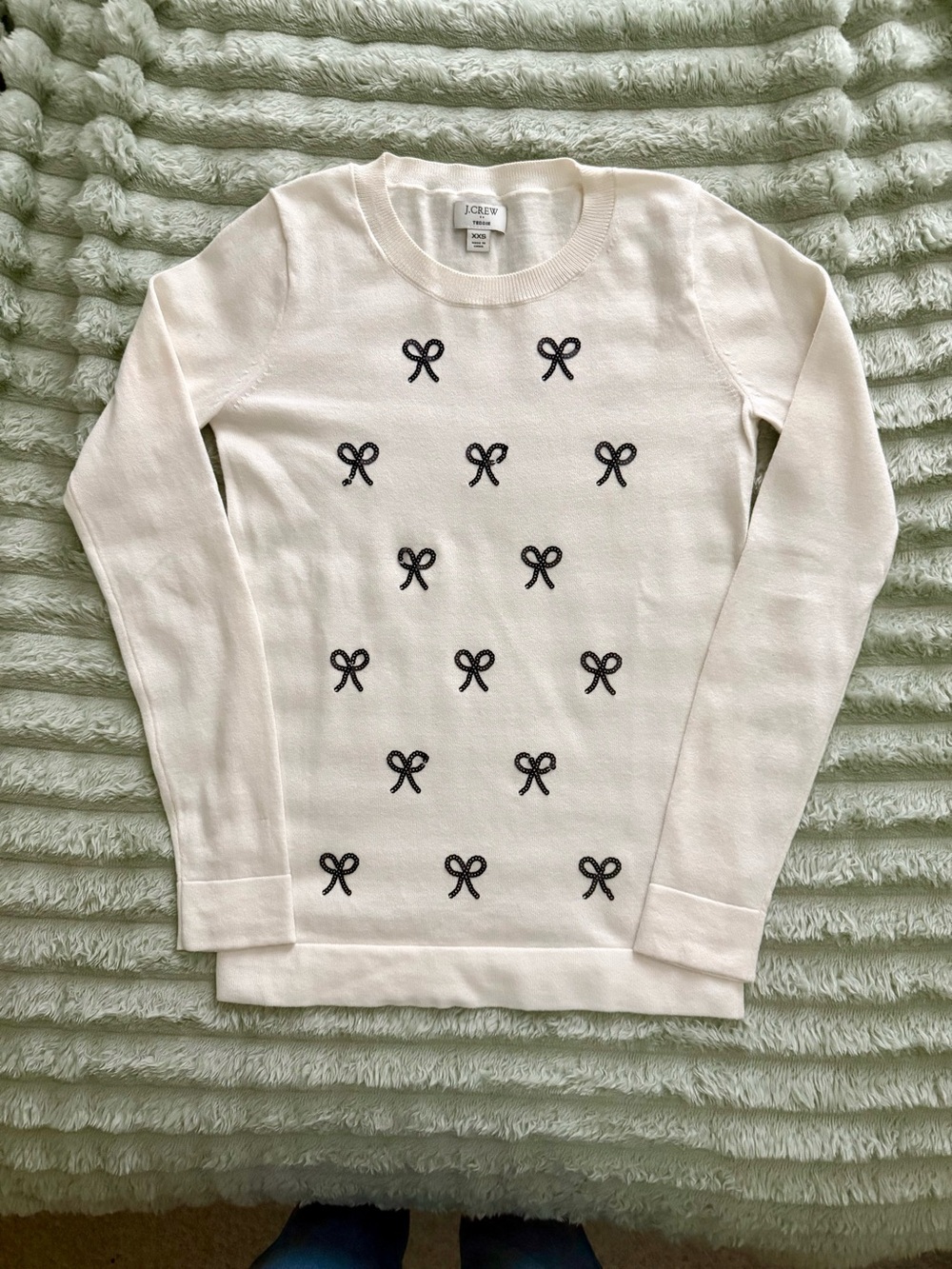 J Crew cotton Teddie sweater with sequins